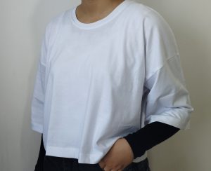 تیشرت زنانه کراپ سفید اور سایز (لش)